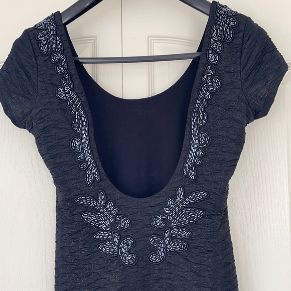 Free People Beaded Body Con Low Back Dress S - Picture 11 of 12
